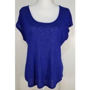 Blue sparkle blouse sweater type shirt sz XL